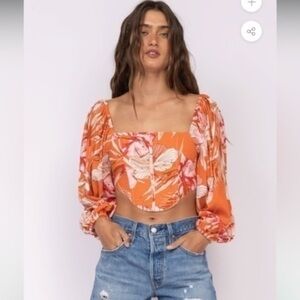 TEQUILA SUNRISE CROP - ORANGE S. Crop top Miami style y2k K